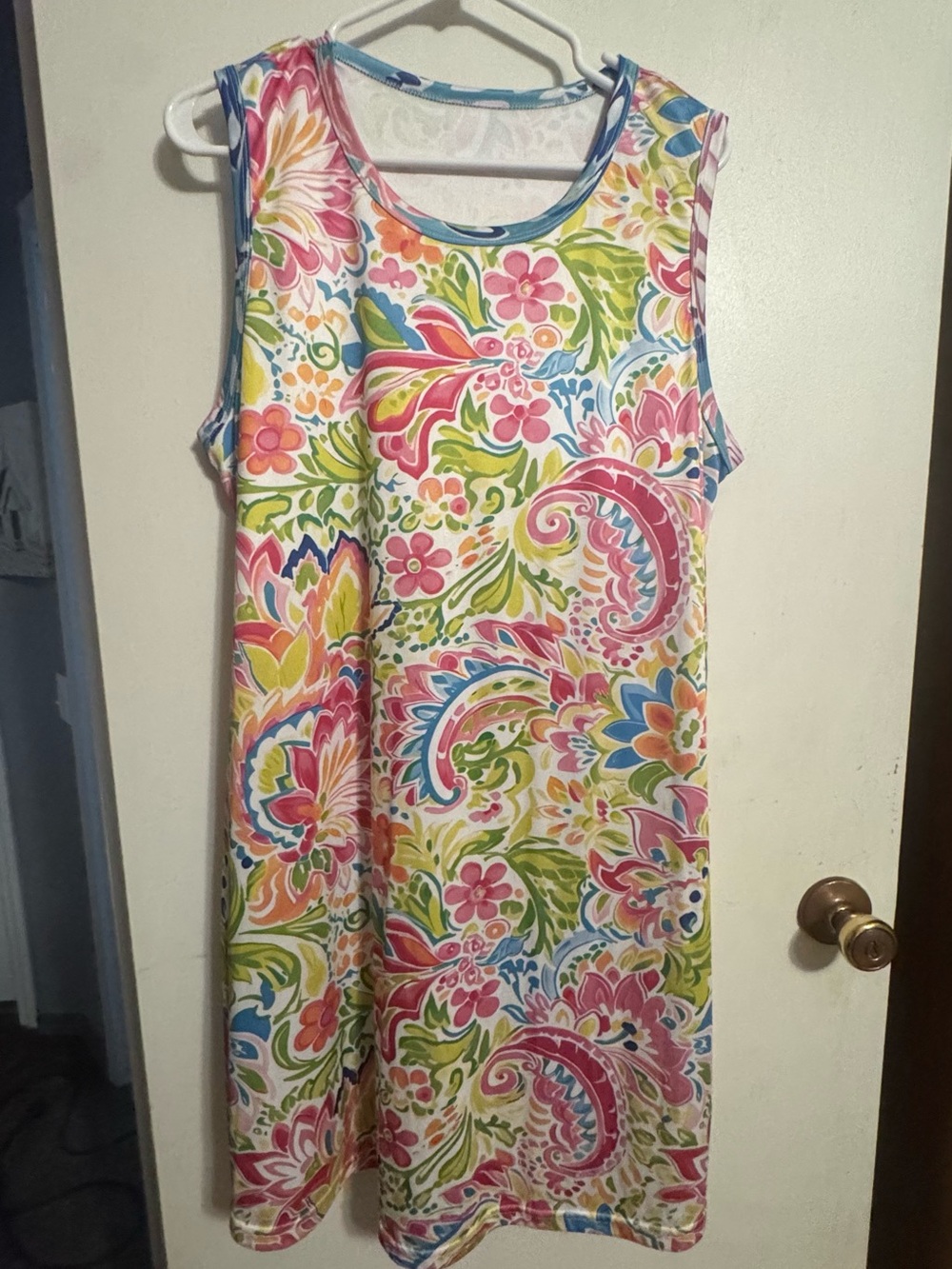 SHEIN Floral Paisley Multicolor Sleeveless Shift Dress